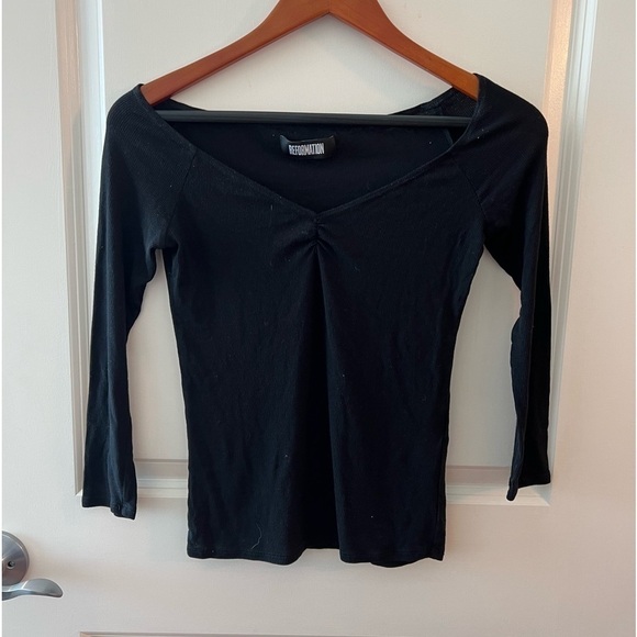 Reformation Ribbed Ruched Front Top - Picture 2 of 10